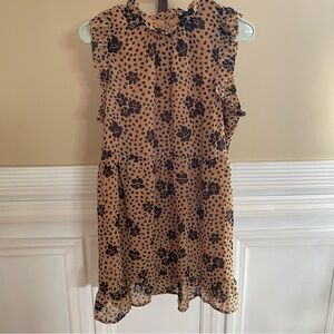 Polka dot floral mini dress